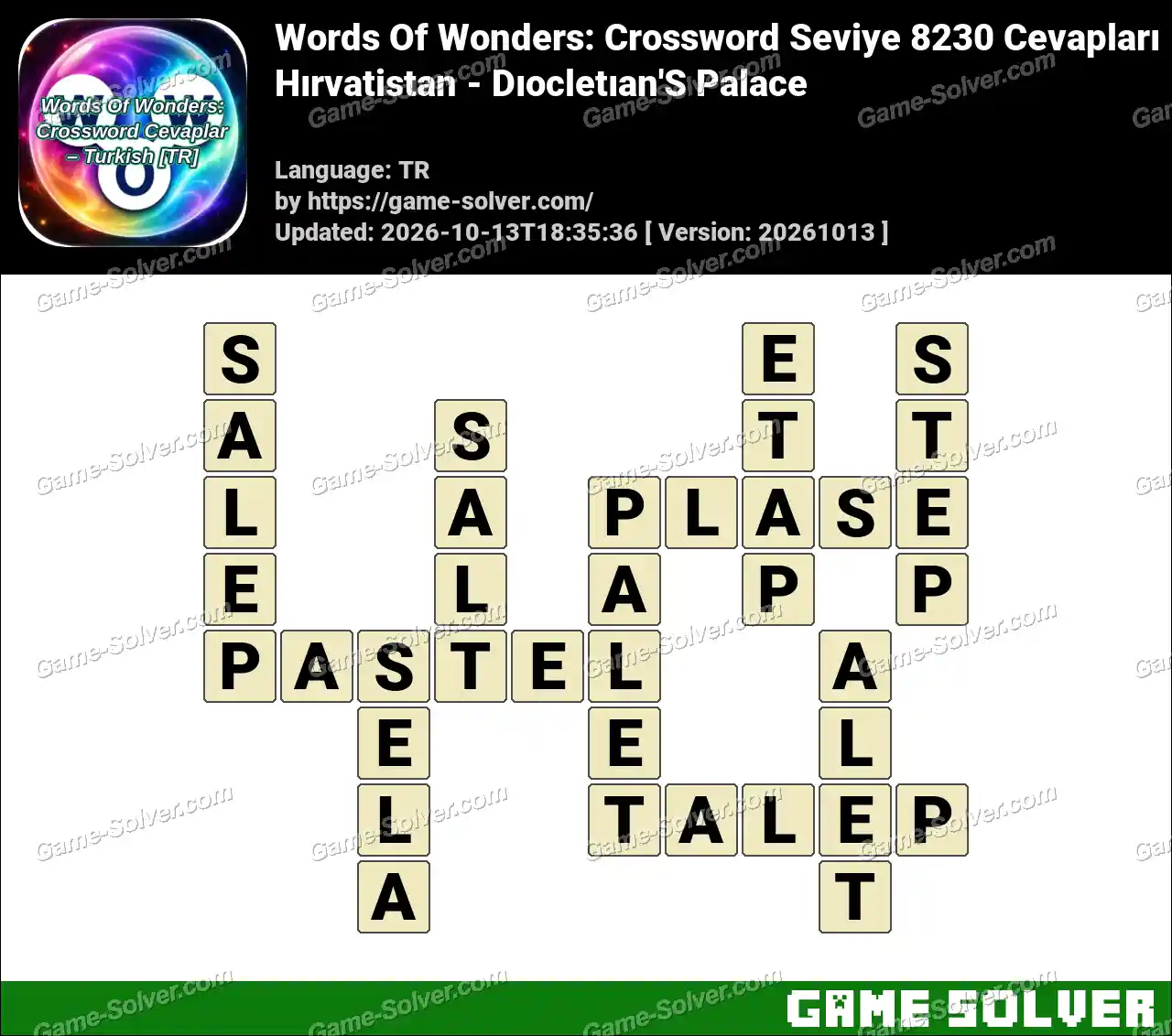 Words Of Wonders: Crossword Seviye 8230 Cevapları – Hırvatistan – Dıocletıan’S Palace